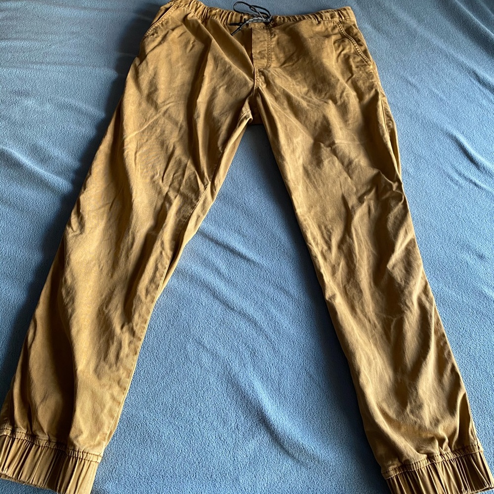 Twill Khaki Joggers